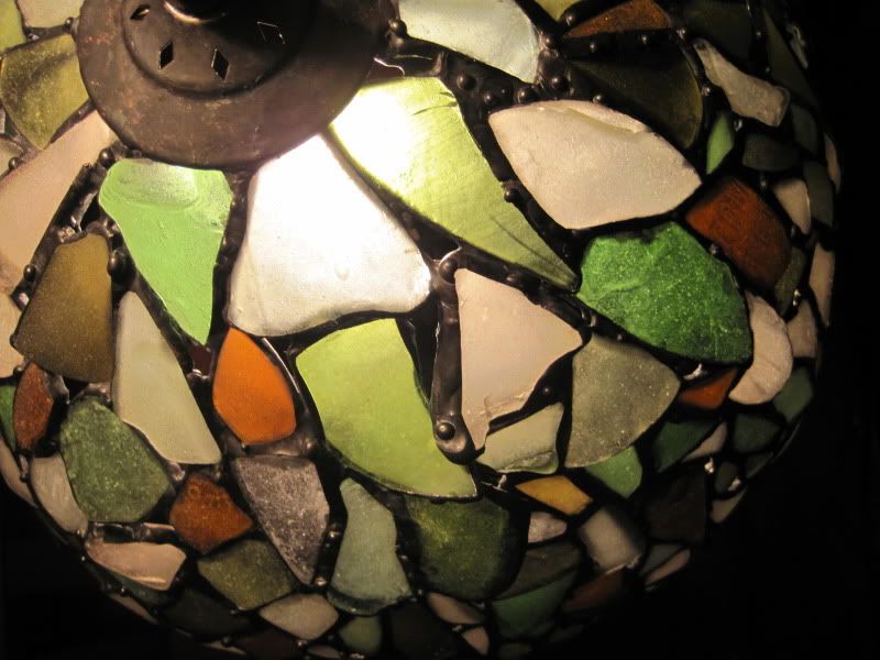 sea glass tiffany style lamp